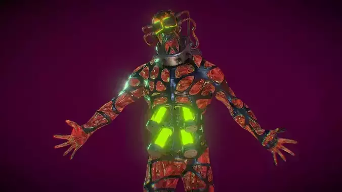 Cyberpunk Runner Enemy Low-poly 3D model