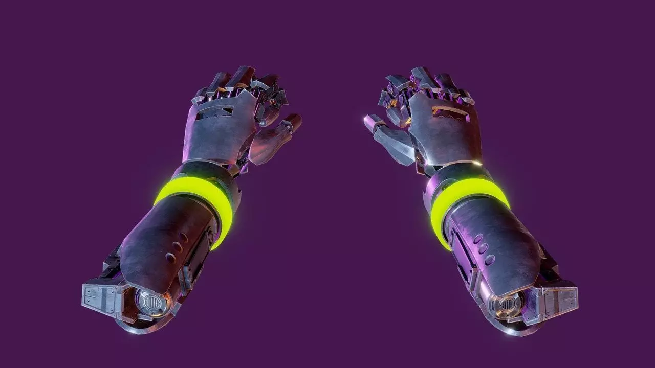 Cyberpunk VR Hands  Low-poly 3D model_0