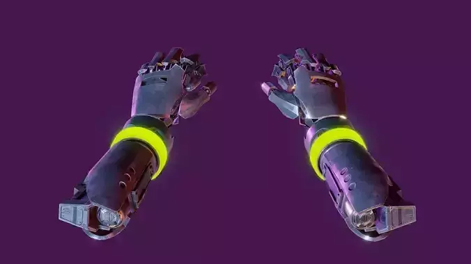Cyberpunk VR Hands  Low-poly 3D model