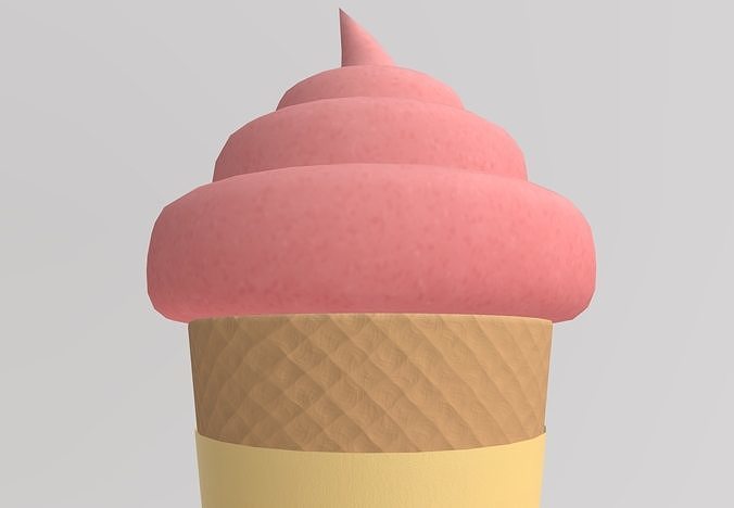 Stylized Low-Poly Ice Cream Cone Low-poly 3D model 5