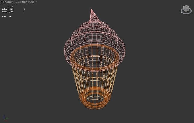 Stylized Low-Poly Ice Cream Cone Low-poly 3D model 7