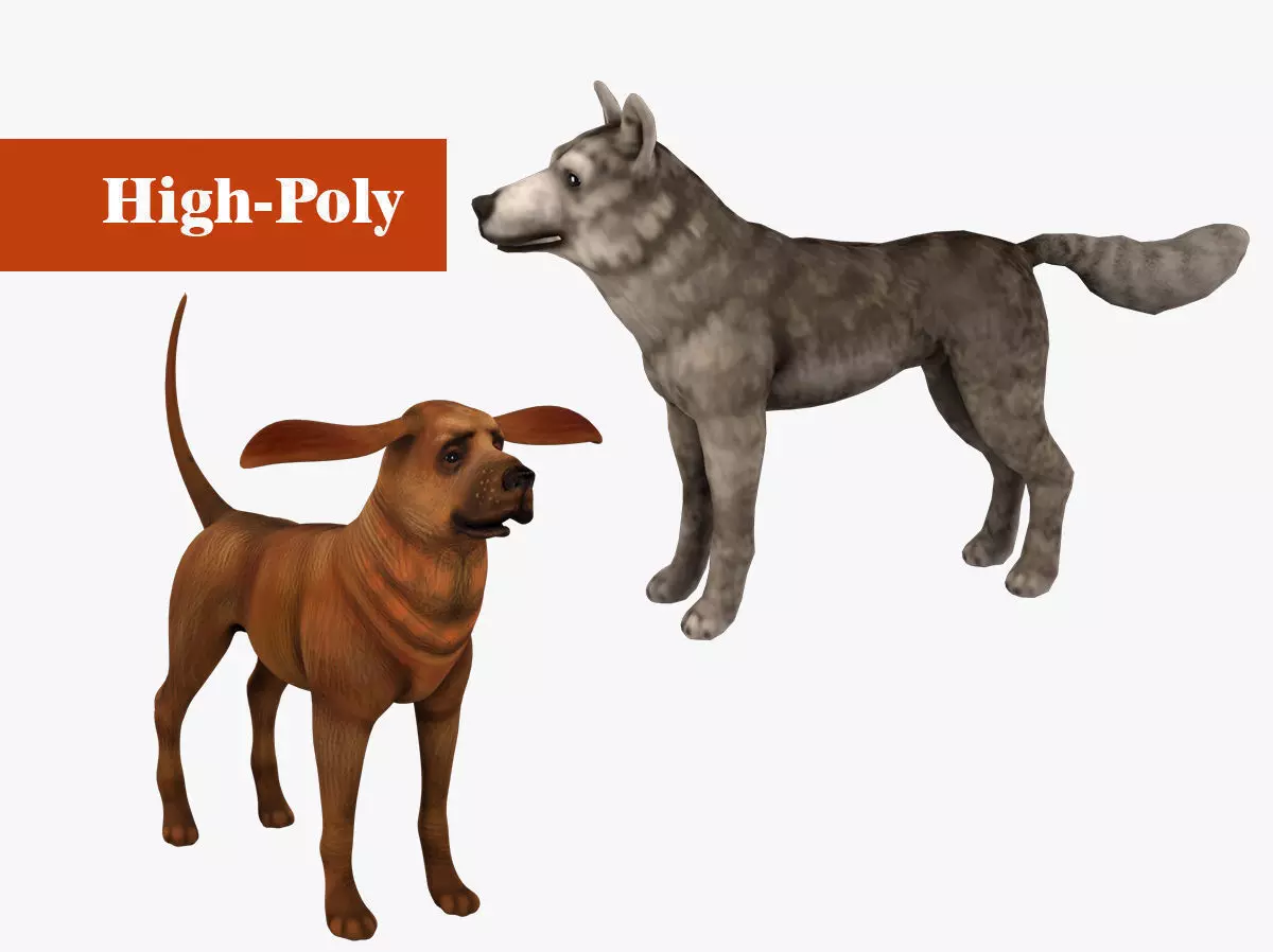 dog wolf  rig  high-poly  textured 3D Model Collection_0