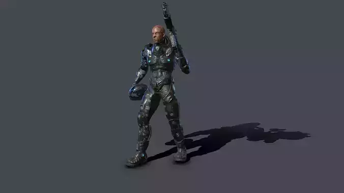 Soilder robotic Low-poly 3D model