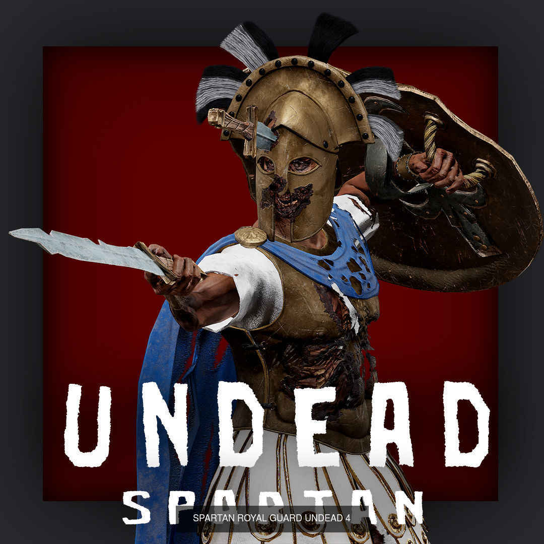 UNDEAD SPARTAN ROYAL GUARDS PACK 3D Model Collection_16