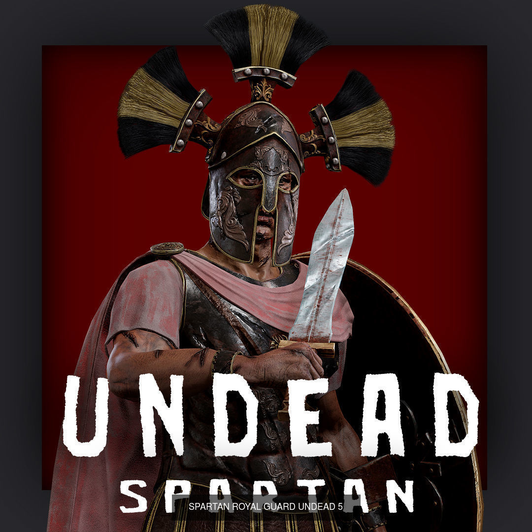 UNDEAD SPARTAN ROYAL GUARDS PACK 3D Model Collection_17