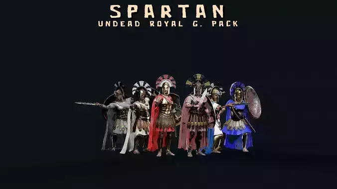UNDEAD SPARTAN ROYAL GUARDS PACK 3D Model Collection