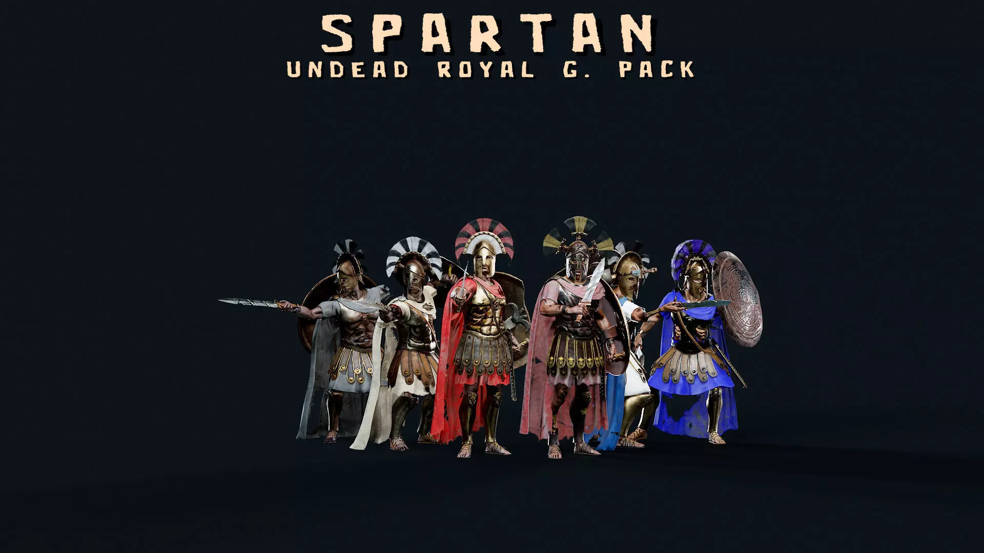 UNDEAD SPARTAN ROYAL GUARDS PACK 3D Model Collection_0