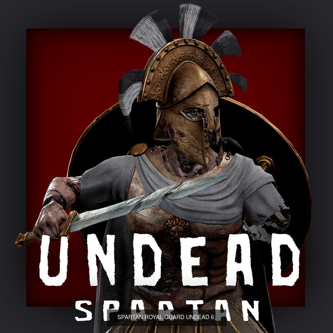 UNDEAD SPARTAN ROYAL GUARDS PACK 3D Model Collection_18
