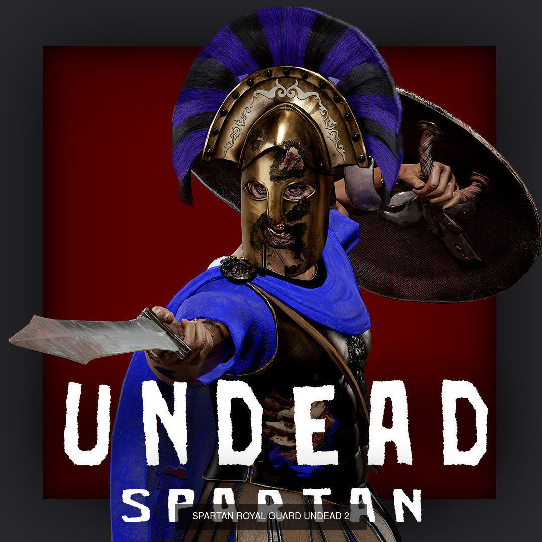 UNDEAD SPARTAN ROYAL GUARDS PACK 3D Model Collection_14