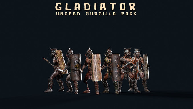UNDEAD GLADIATOR MURMILLO PACK 3D Model Collection