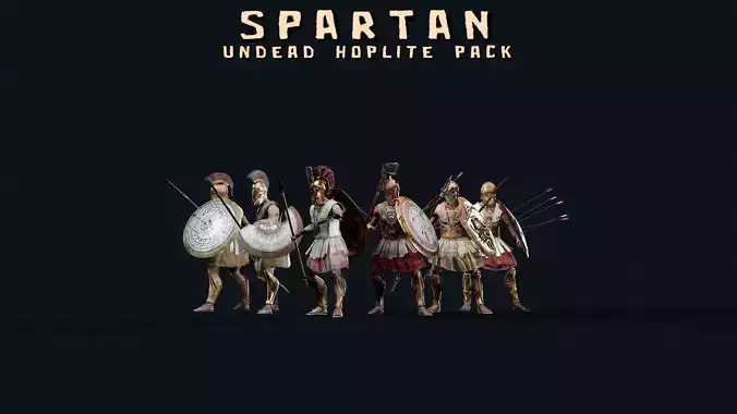 UNDEAD SPARTAN HOPLITE PACK 3D Model Collection