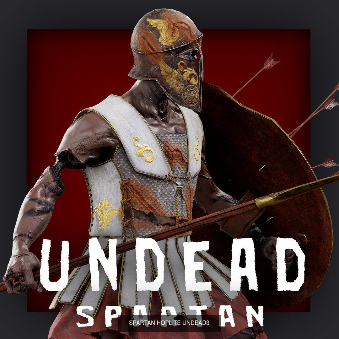 UNDEAD SPARTAN HOPLITE PACK 3D Model Collection_15