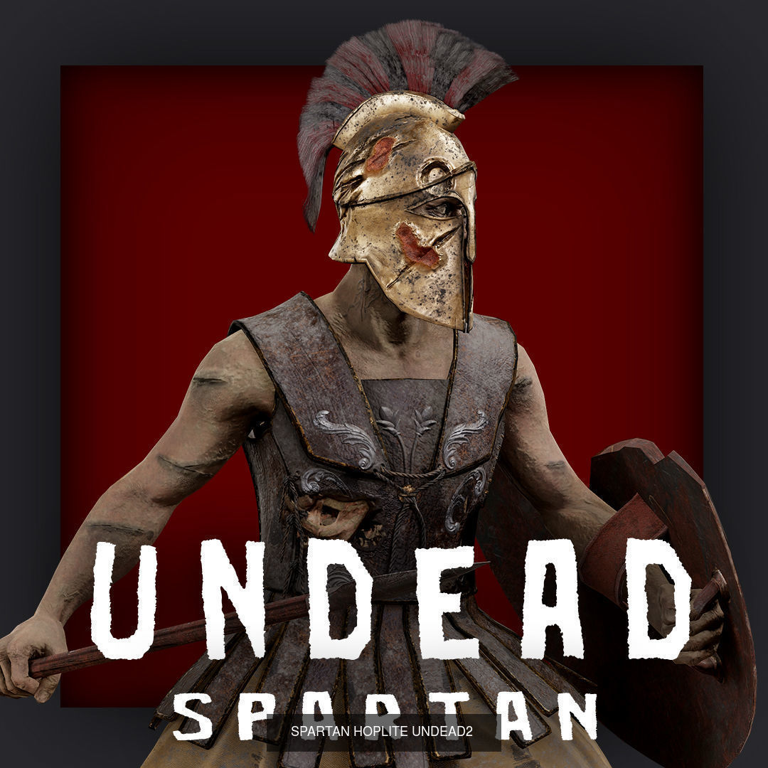 UNDEAD SPARTAN HOPLITE PACK 3D Model Collection_14