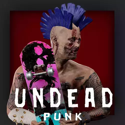 PUNK UNDEAD 2 Rock and Roll Low-poly 3D model