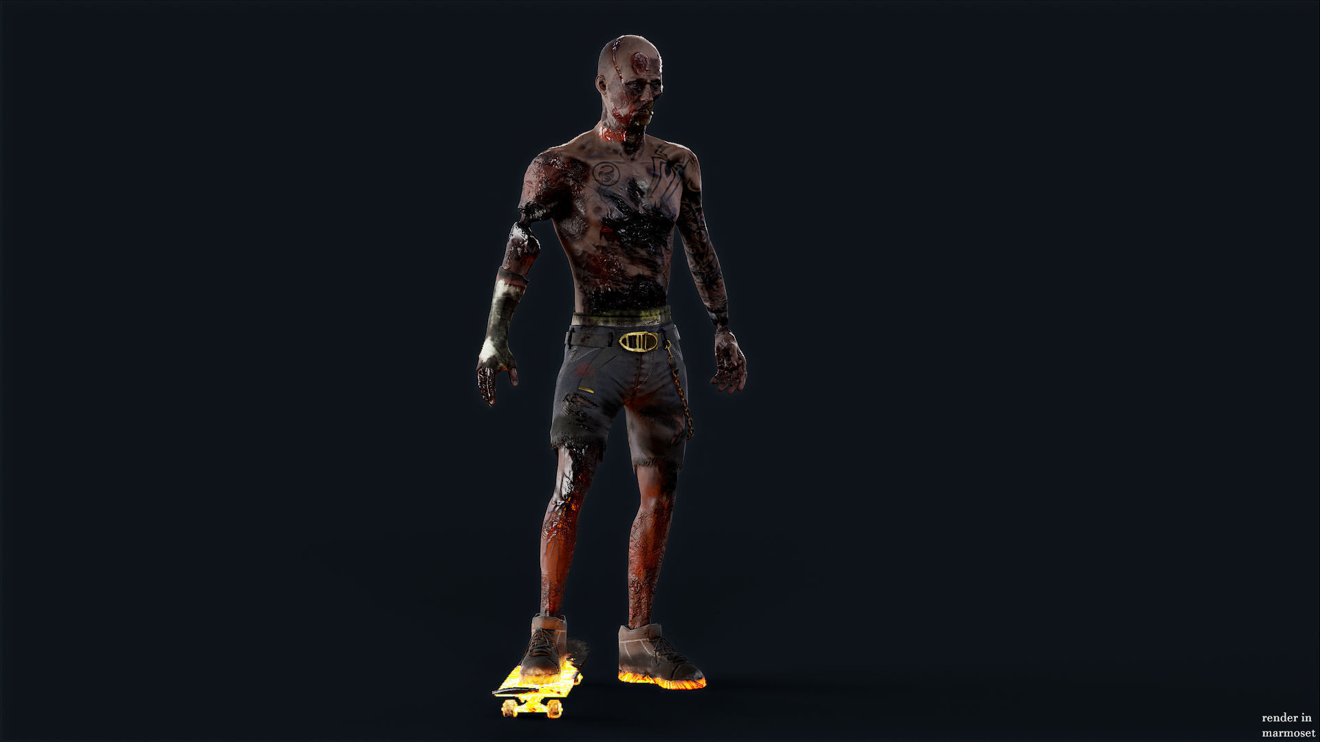 PUNK UNDEAD 3 Rock and Roll Low-poly 3D model_4