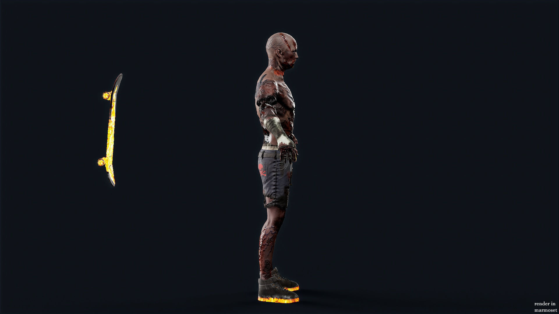 PUNK UNDEAD 3 Rock and Roll Low-poly 3D model_7