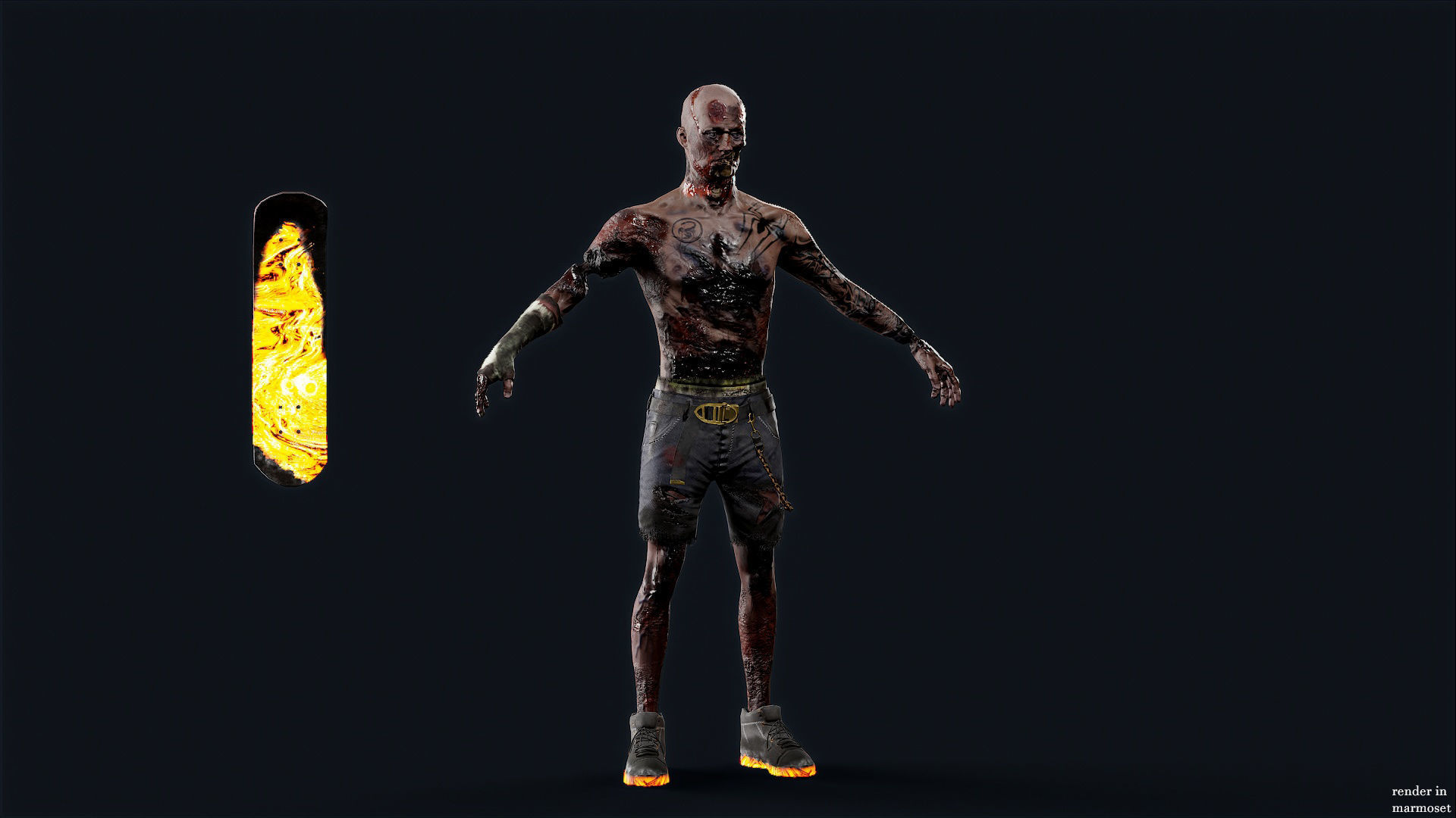 PUNK UNDEAD 3 Rock and Roll Low-poly 3D model_6