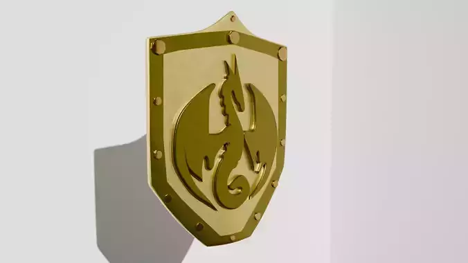 Golden Dragon Emblem Shield