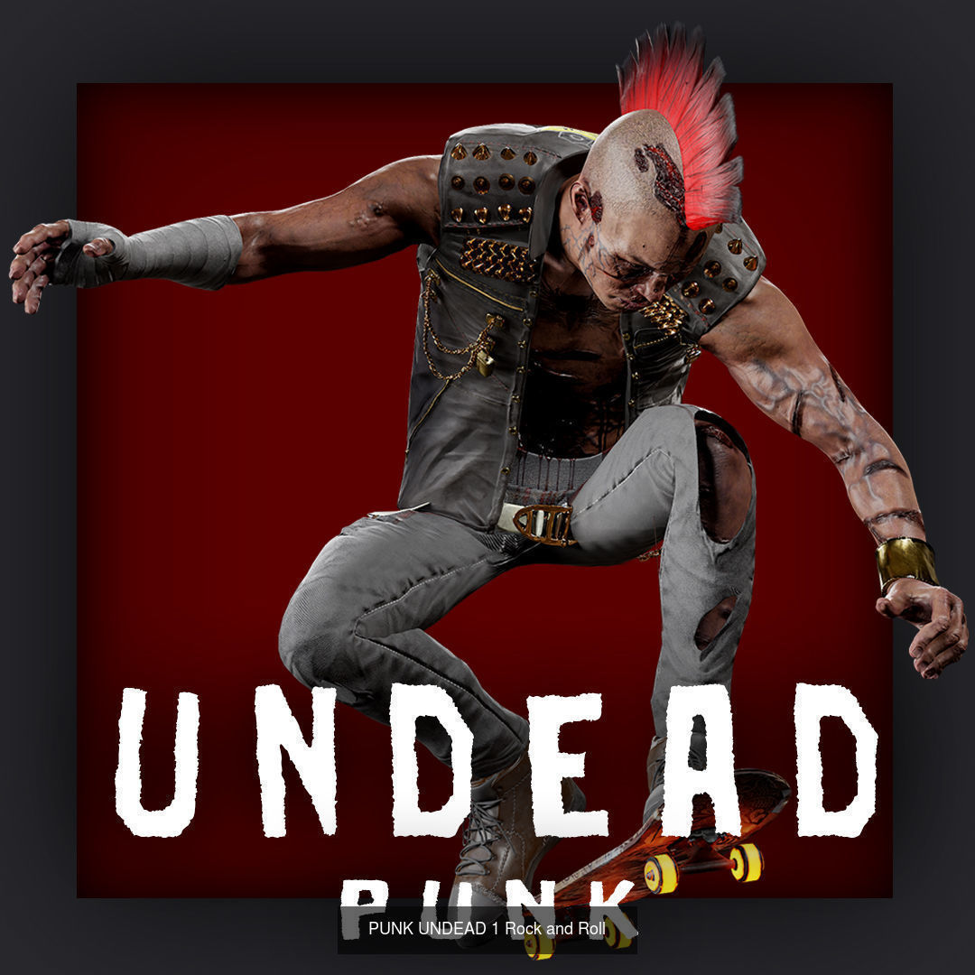 UNDEAD PUNK SKATEBOARD PACK 3D Model Collection_7