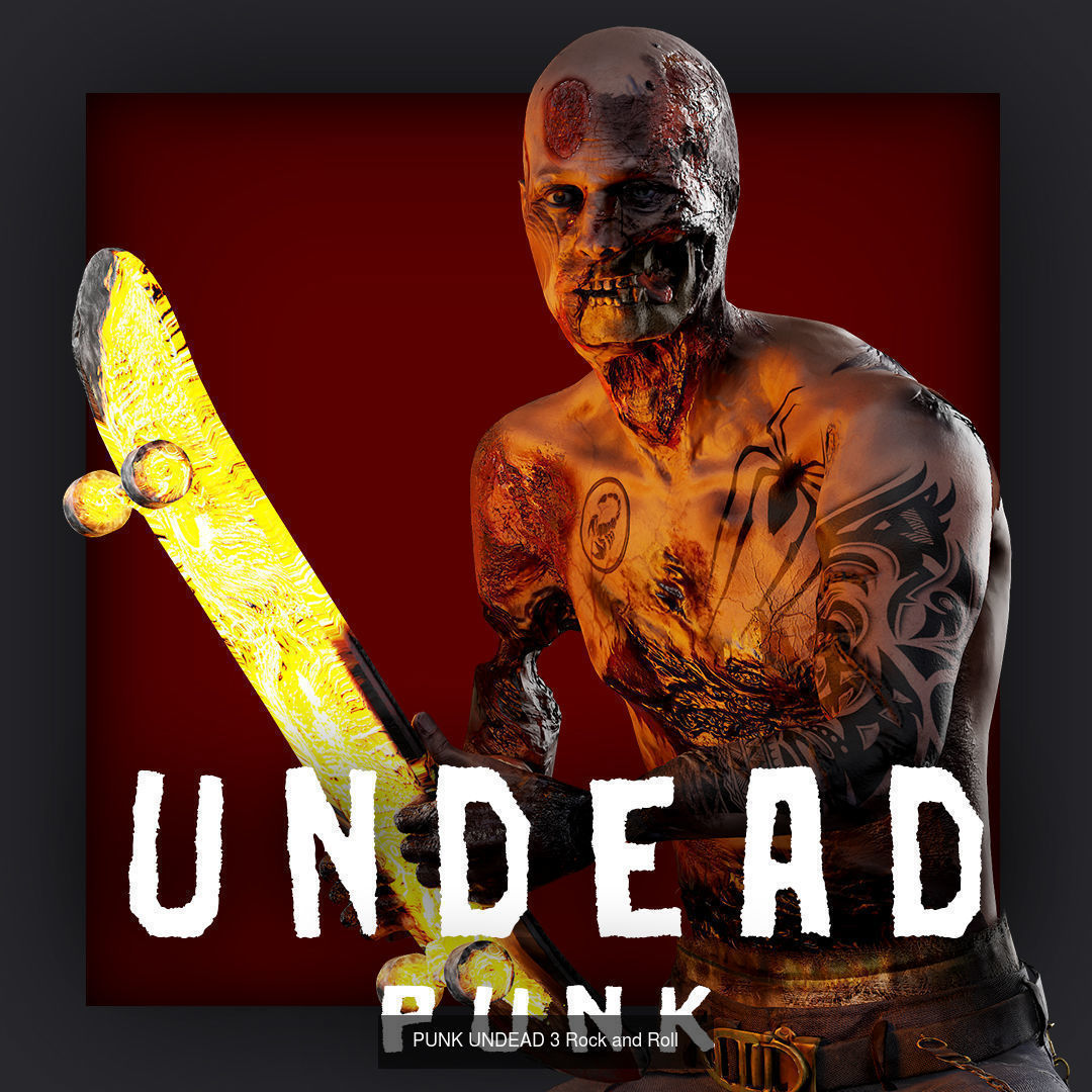 UNDEAD PUNK SKATEBOARD PACK 3D Model Collection_9
