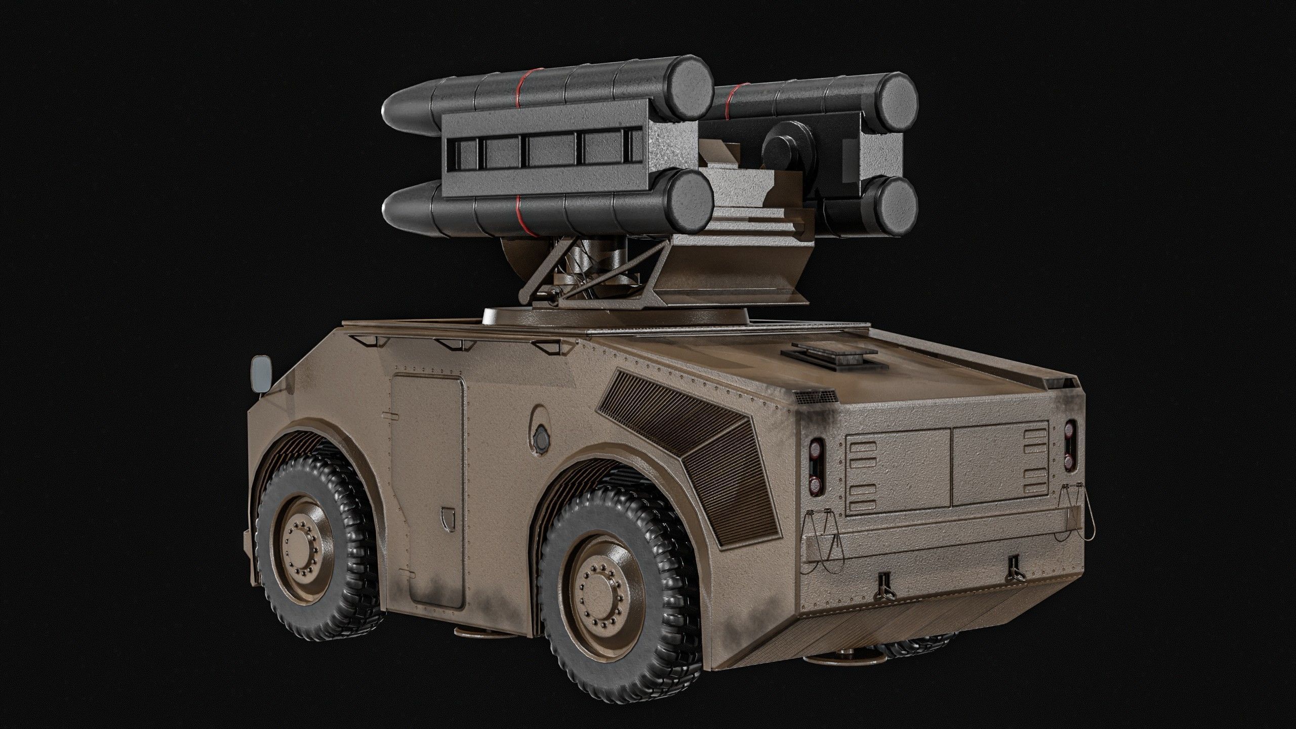 Crotale  And   KSAM Korean Surface to Air Missile   2 Pack Low-poly 3D model_10