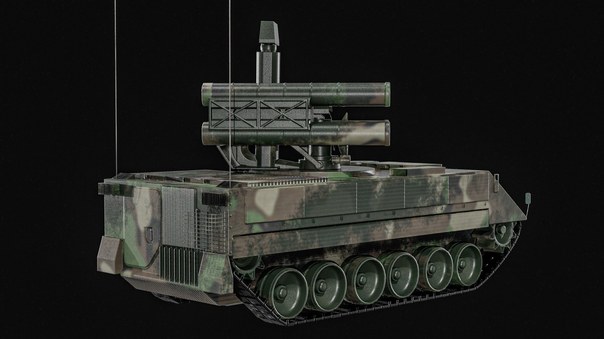 Crotale  And   KSAM Korean Surface to Air Missile   2 Pack Low-poly 3D model_5