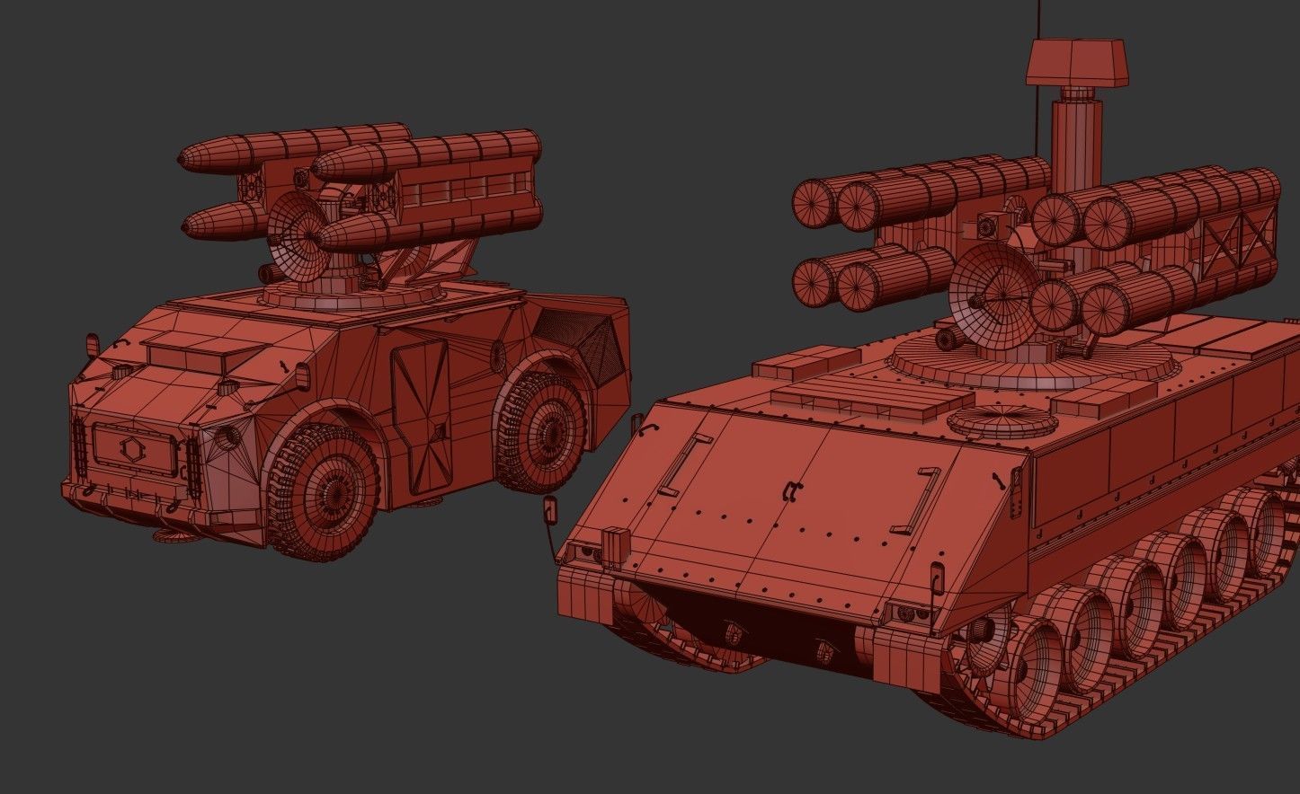 Crotale  And   KSAM Korean Surface to Air Missile   2 Pack Low-poly 3D model_38