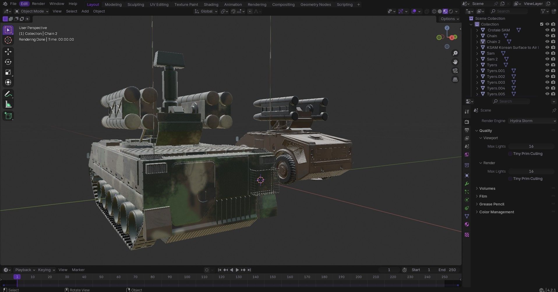 Crotale  And   KSAM Korean Surface to Air Missile   2 Pack Low-poly 3D model_30