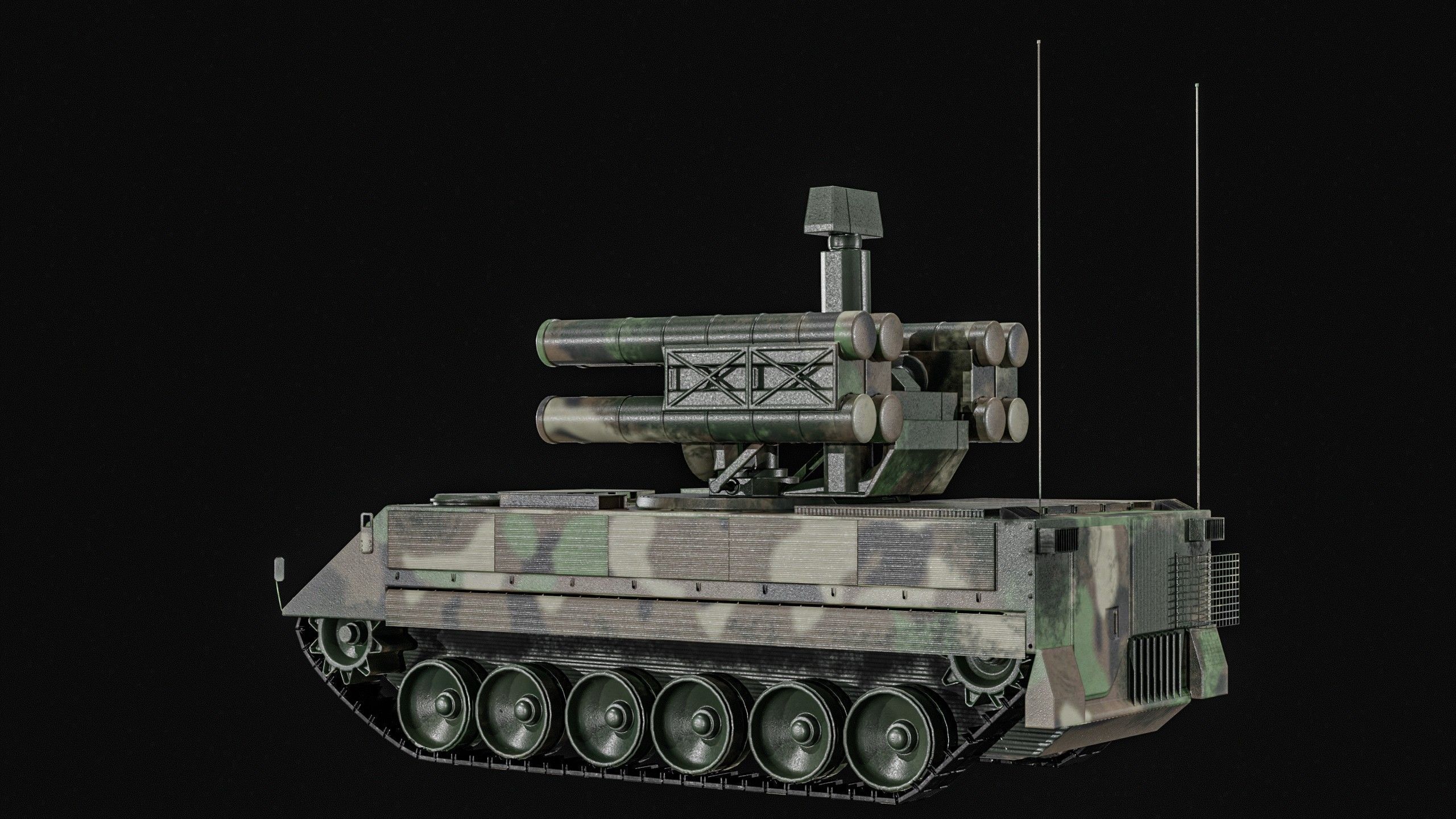 Crotale  And   KSAM Korean Surface to Air Missile   2 Pack Low-poly 3D model_16