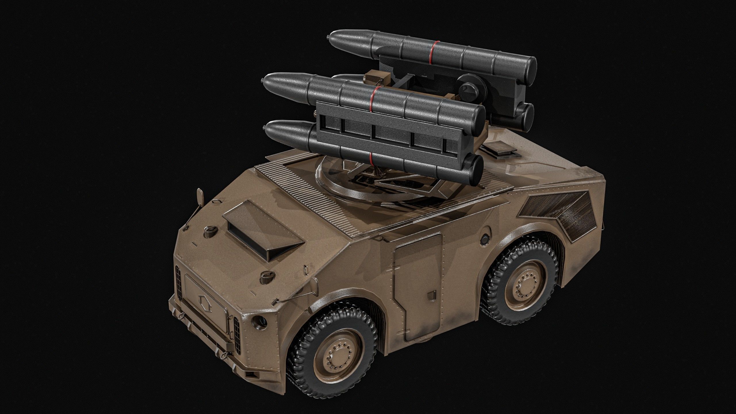 Crotale  And   KSAM Korean Surface to Air Missile   2 Pack Low-poly 3D model_4