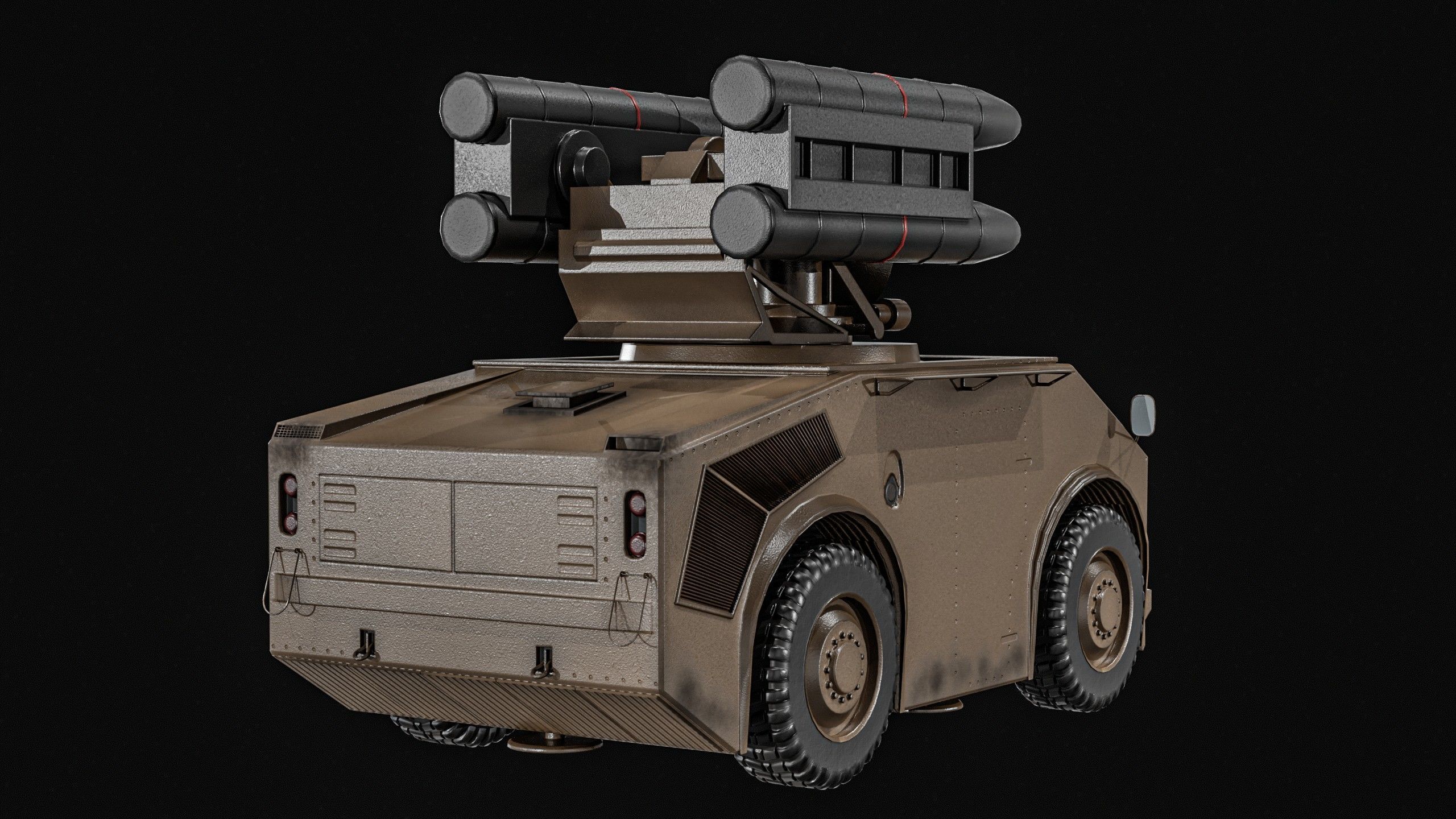 Crotale  And   KSAM Korean Surface to Air Missile   2 Pack Low-poly 3D model_11