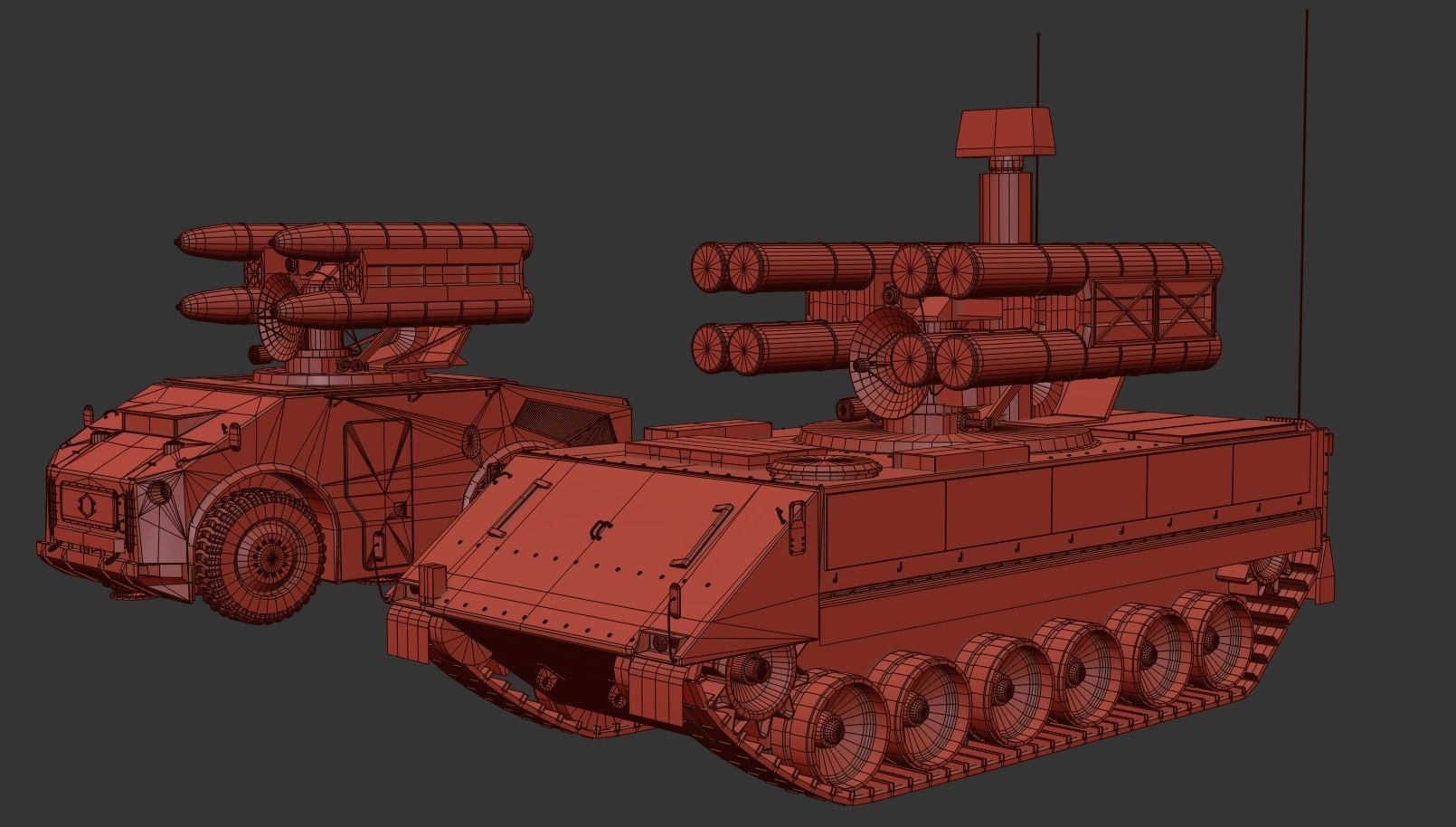 Crotale  And   KSAM Korean Surface to Air Missile   2 Pack Low-poly 3D model_35