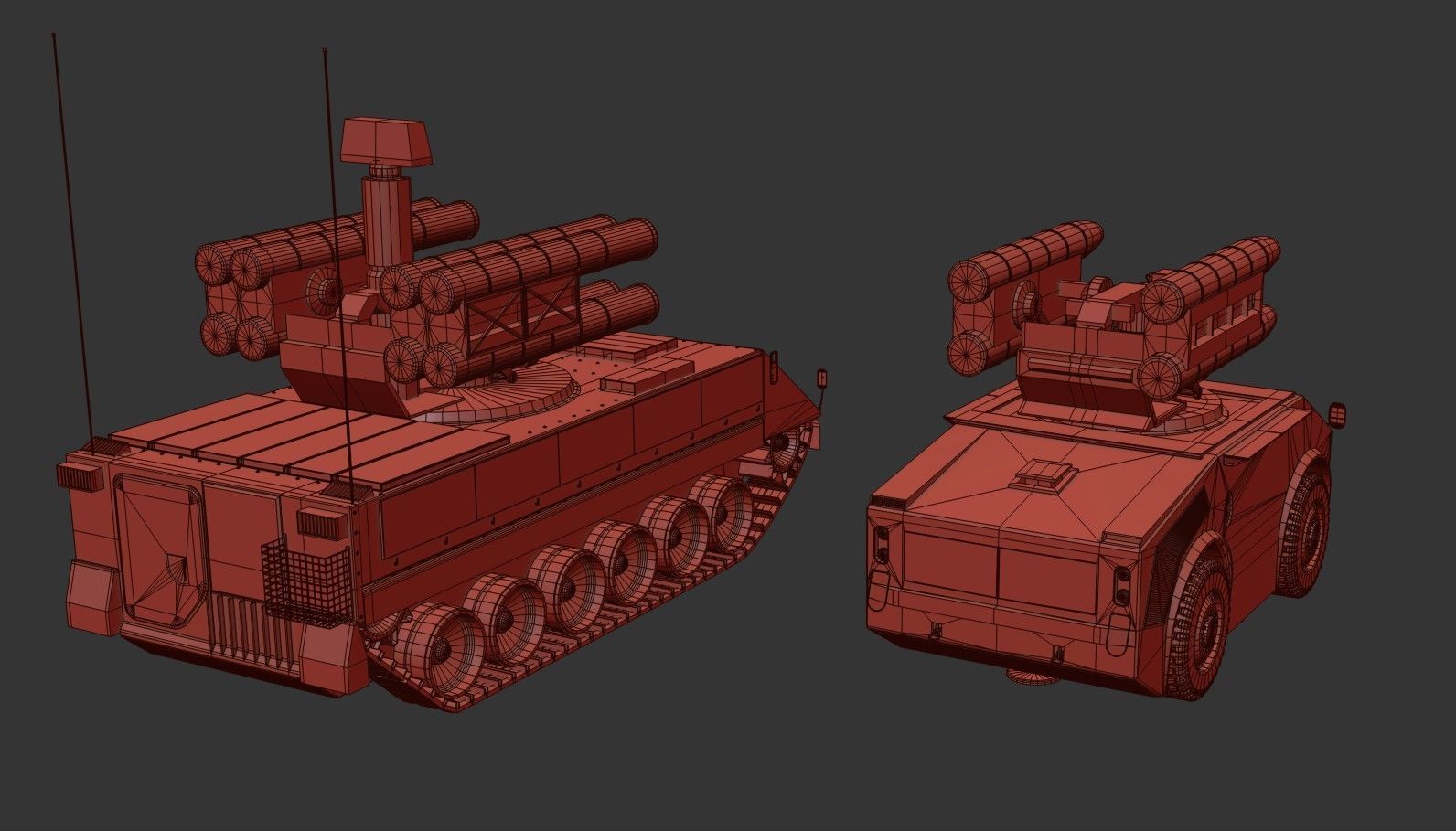 Crotale  And   KSAM Korean Surface to Air Missile   2 Pack Low-poly 3D model_34