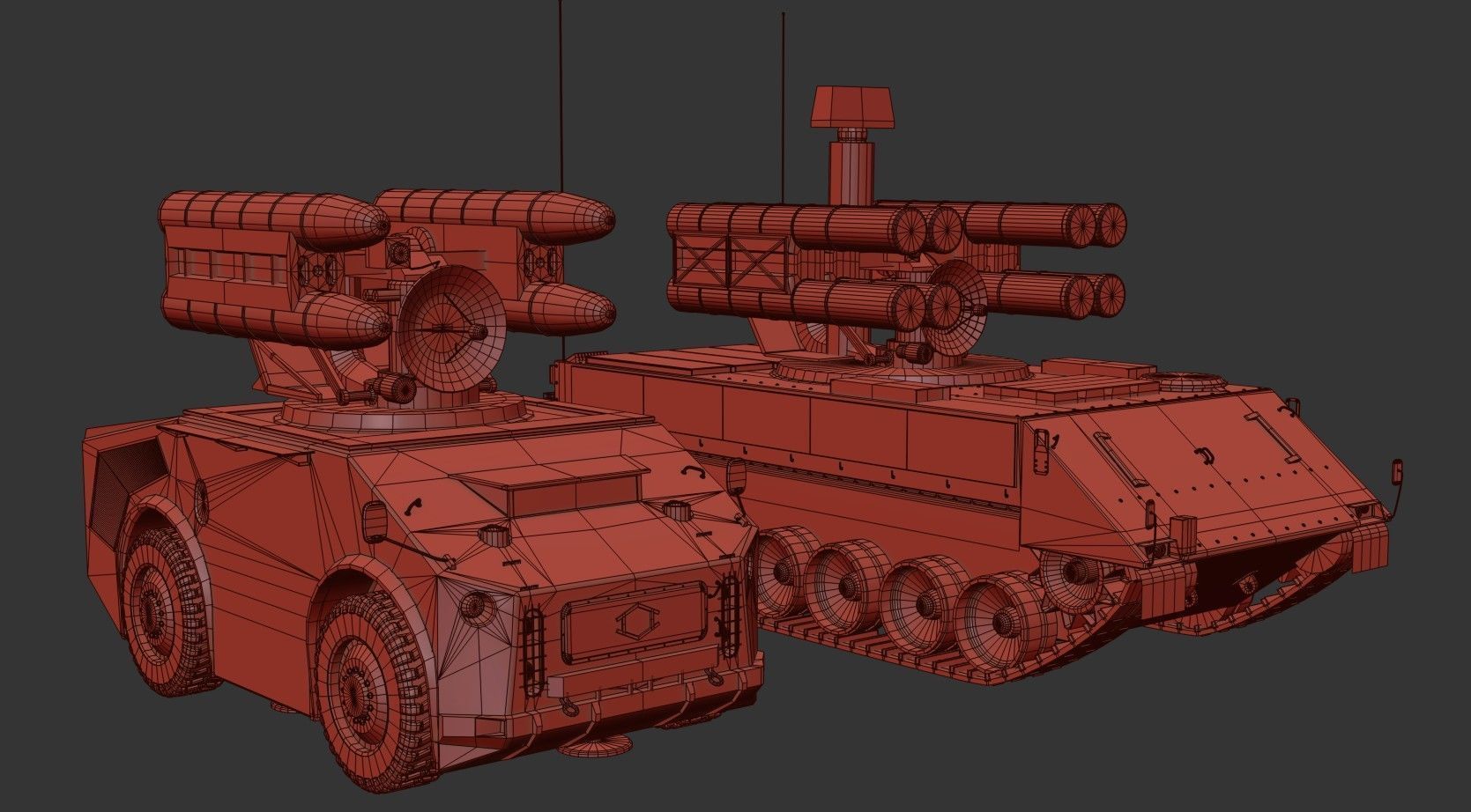 Crotale  And   KSAM Korean Surface to Air Missile   2 Pack Low-poly 3D model_33