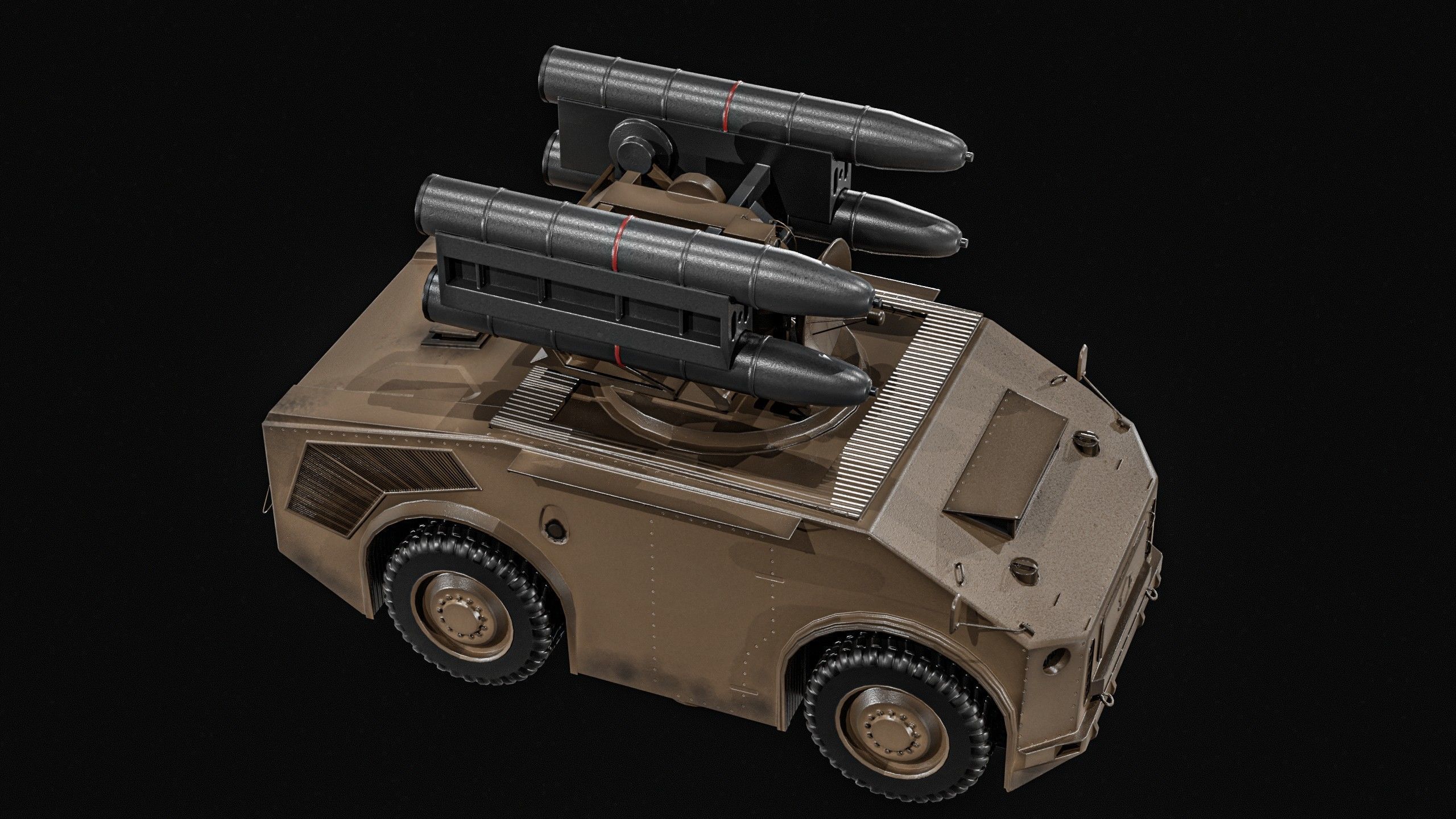 Crotale  And   KSAM Korean Surface to Air Missile   2 Pack Low-poly 3D model_13