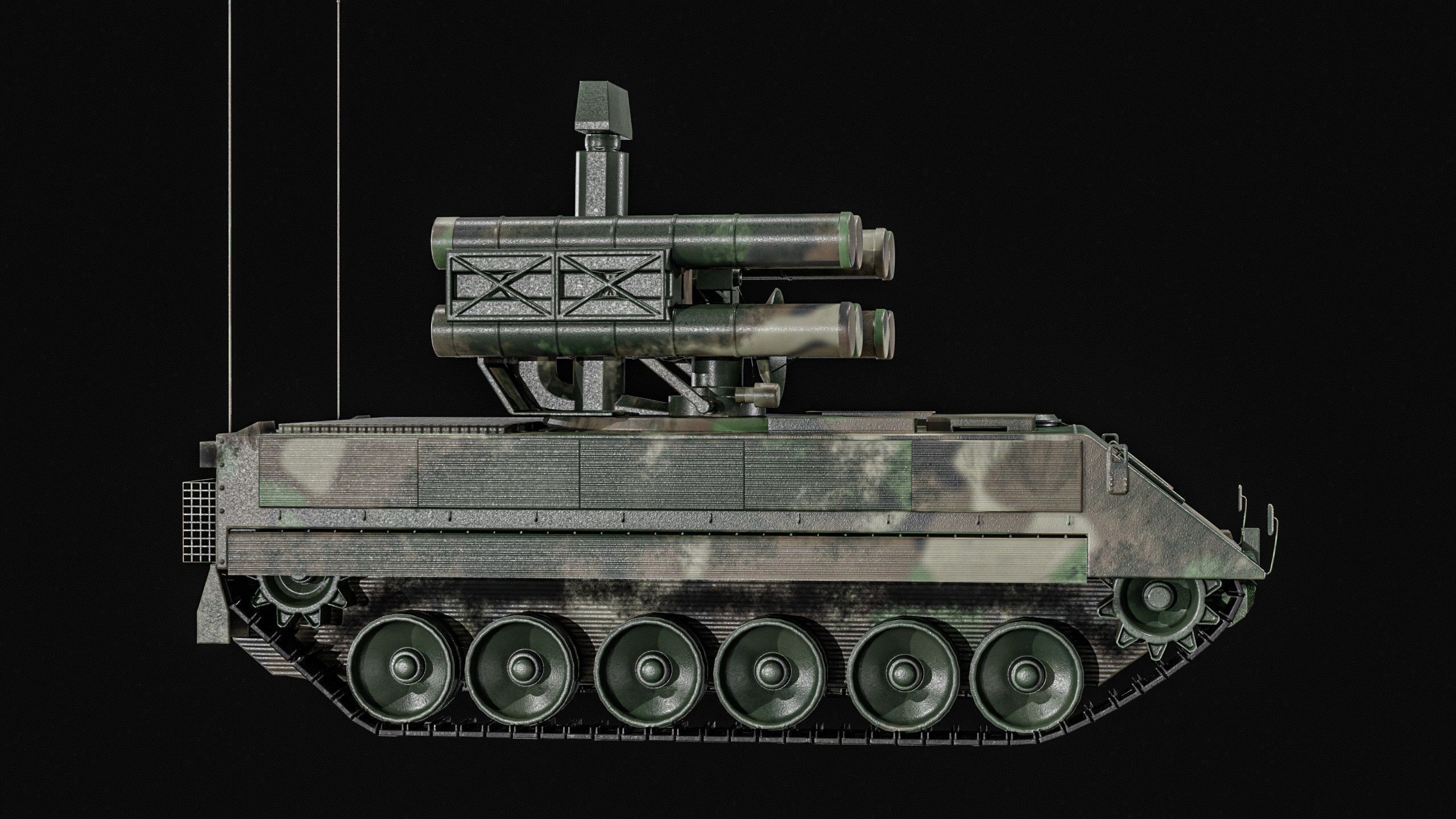 Crotale  And   KSAM Korean Surface to Air Missile   2 Pack Low-poly 3D model_25