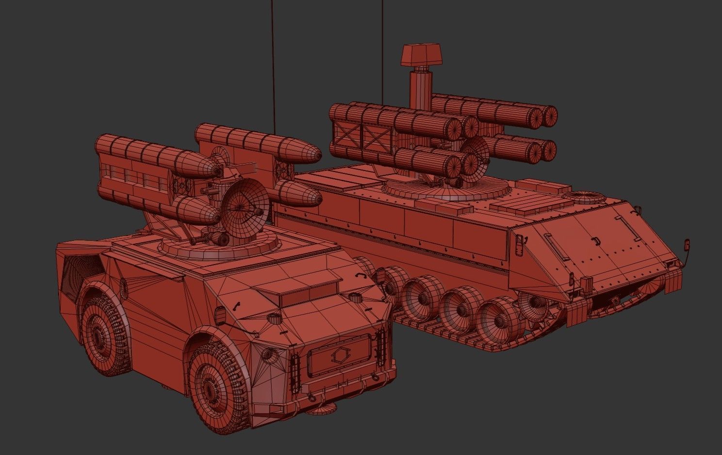 Crotale  And   KSAM Korean Surface to Air Missile   2 Pack Low-poly 3D model_37