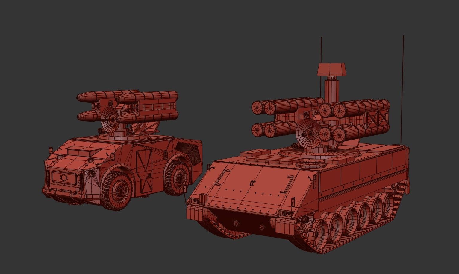 Crotale  And   KSAM Korean Surface to Air Missile   2 Pack Low-poly 3D model_32