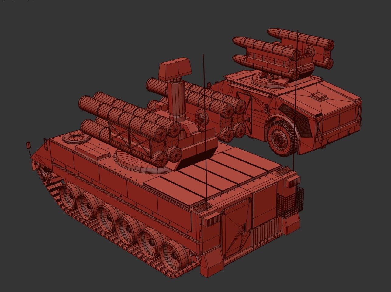 Crotale  And   KSAM Korean Surface to Air Missile   2 Pack Low-poly 3D model_36