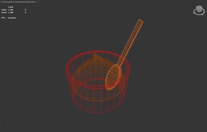 Stylized Low-Poly Ice Cream Cup with Spoon Low-poly 3D model 7