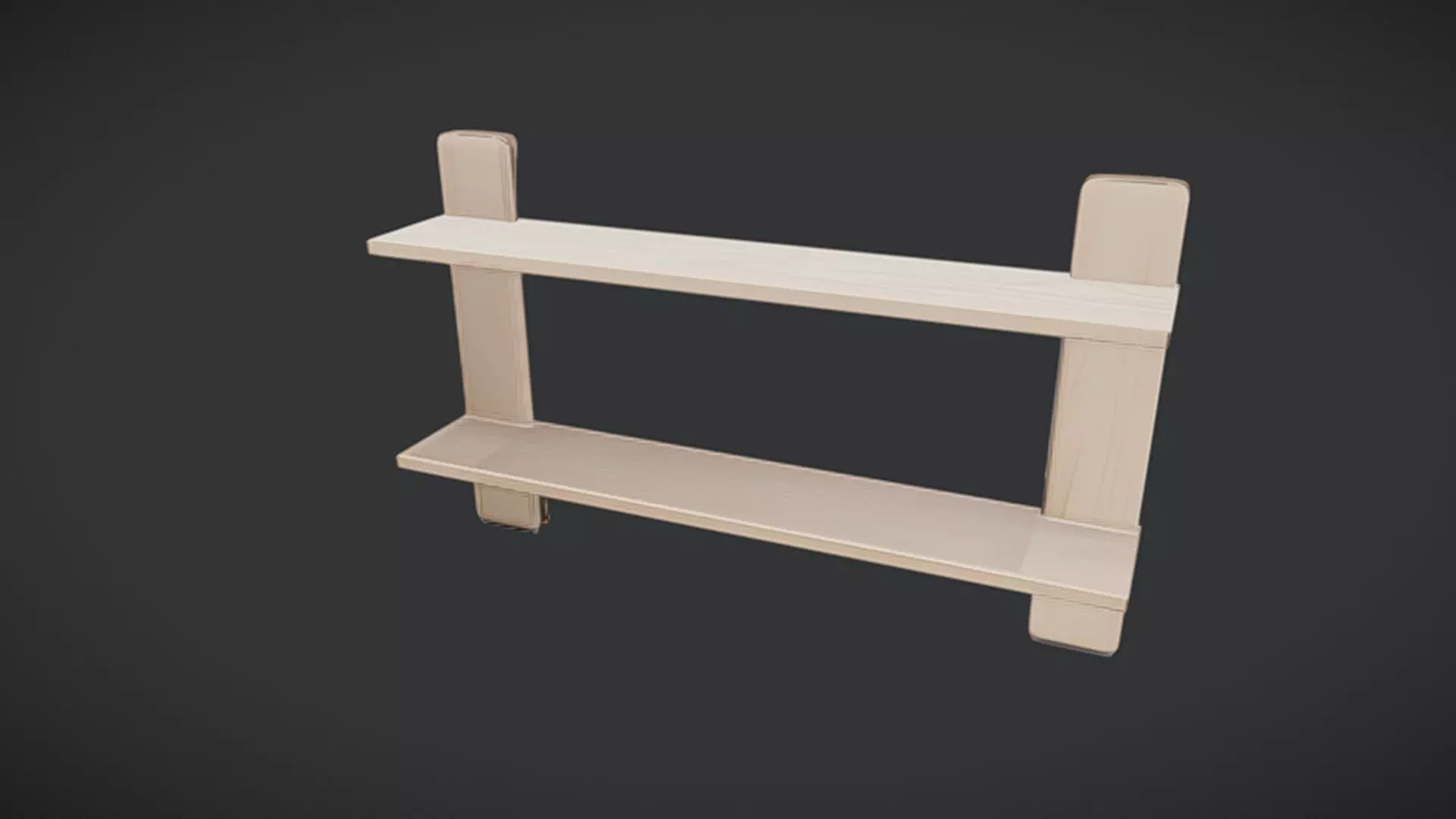 wooden wall mounted shelves 3D model_0