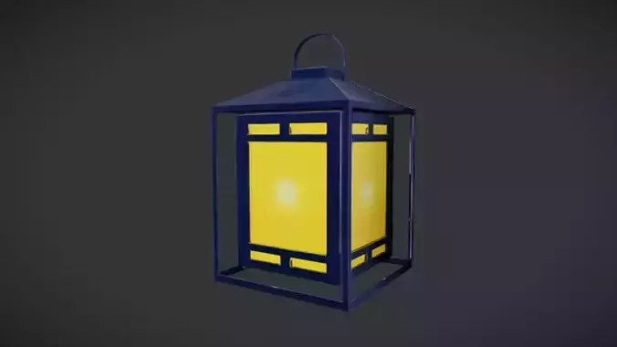 Decorative metal lantern with light