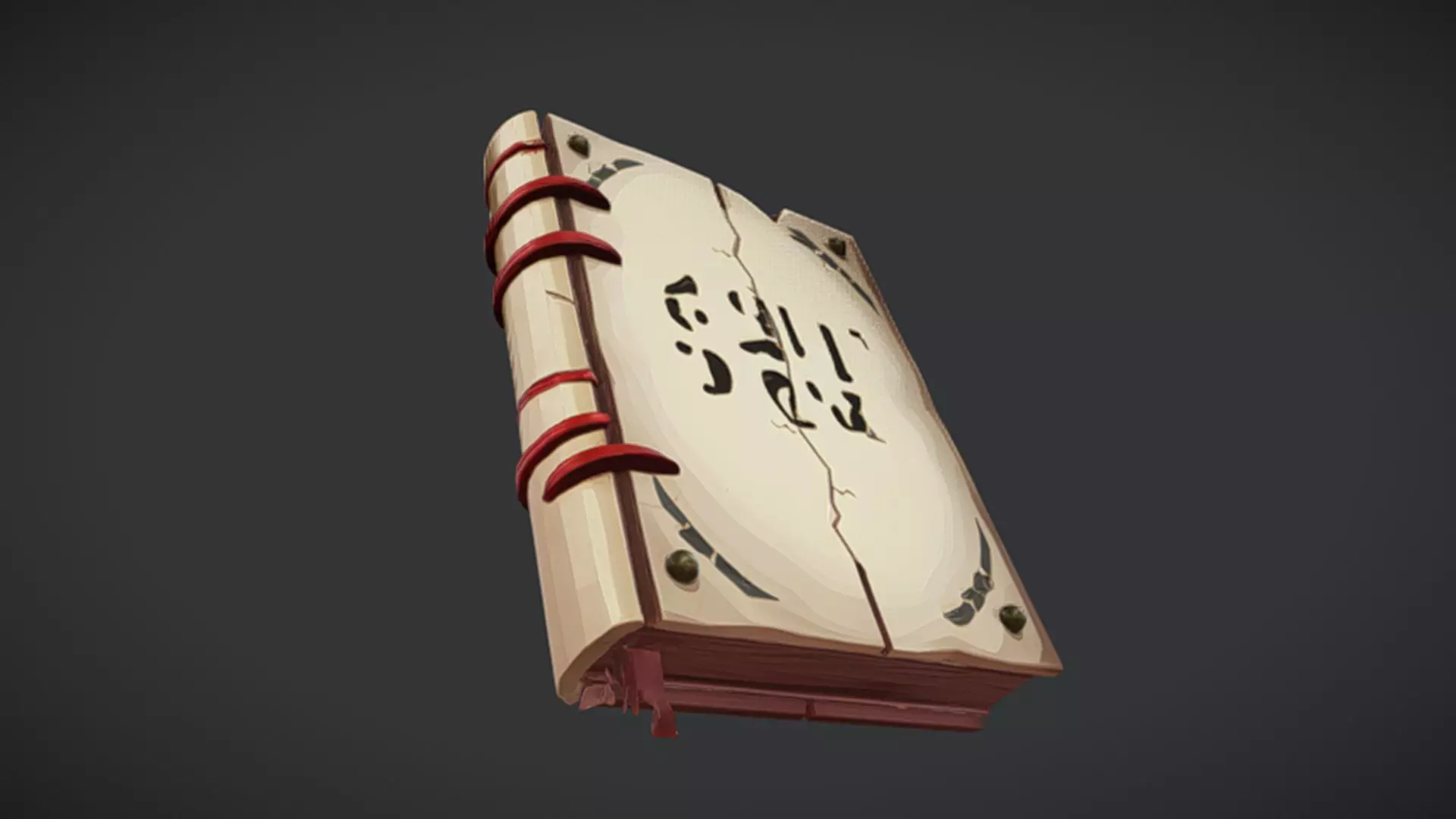 Ancient spell book 3D model_0