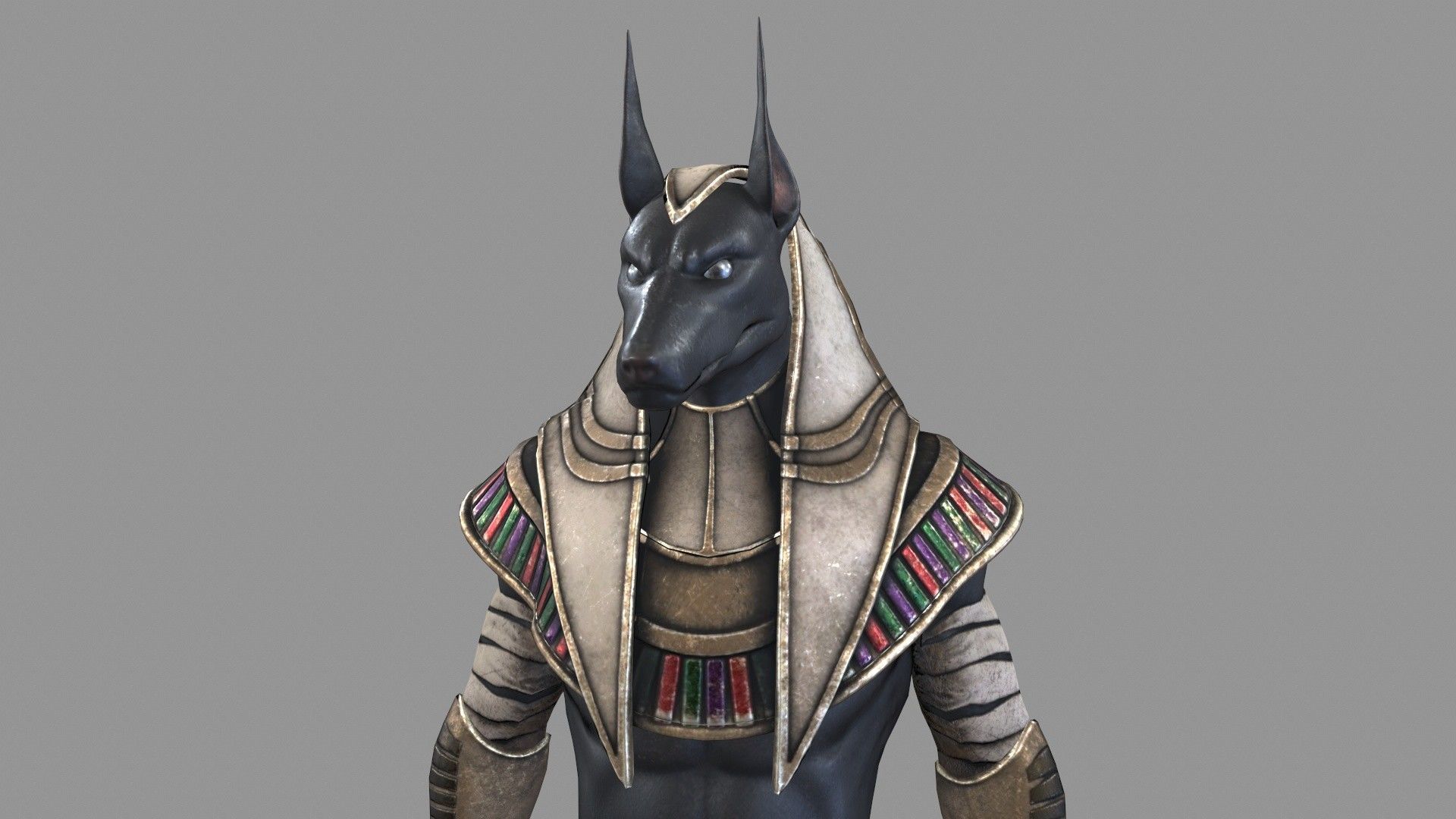 Egyptian God Anubis Low-poly 3D model_14