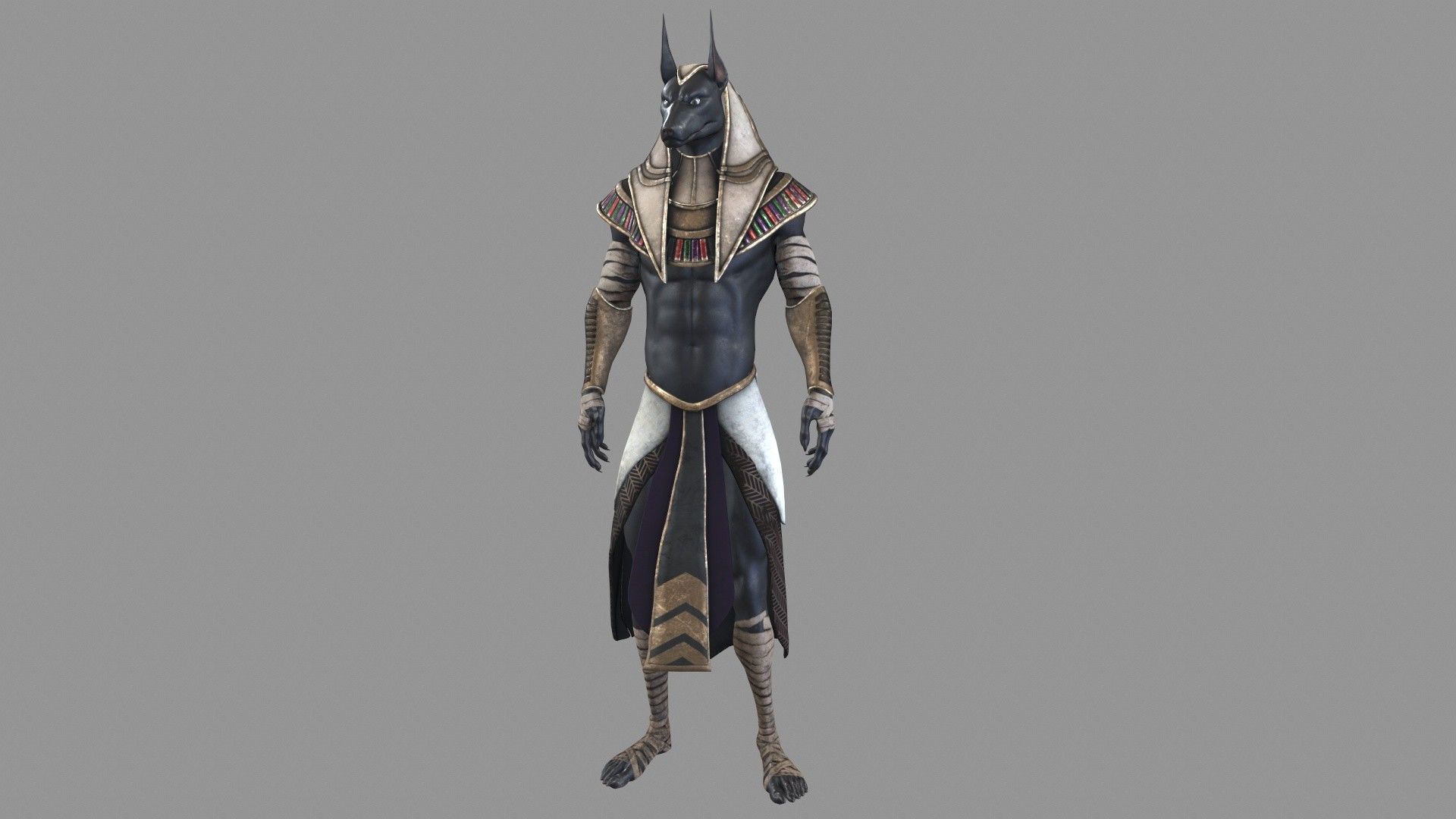 Egyptian God Anubis Low-poly 3D model_13