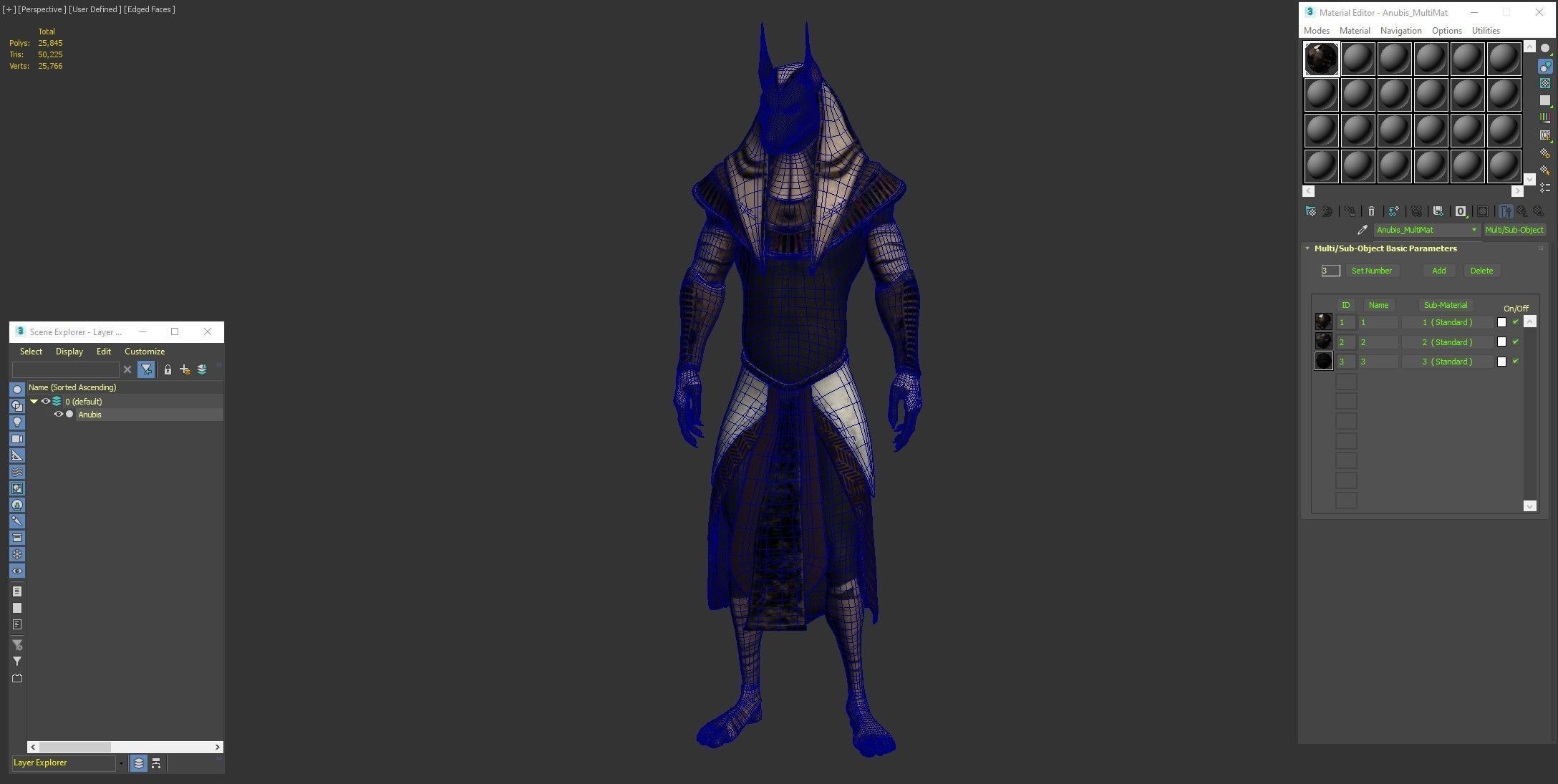 Egyptian God Anubis Low-poly 3D model_26