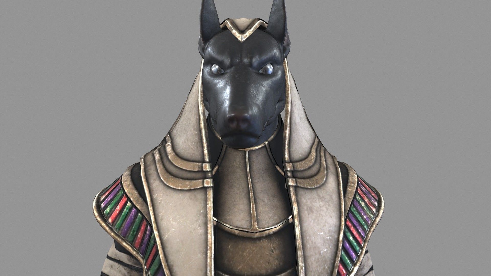 Egyptian God Anubis Low-poly 3D model_12