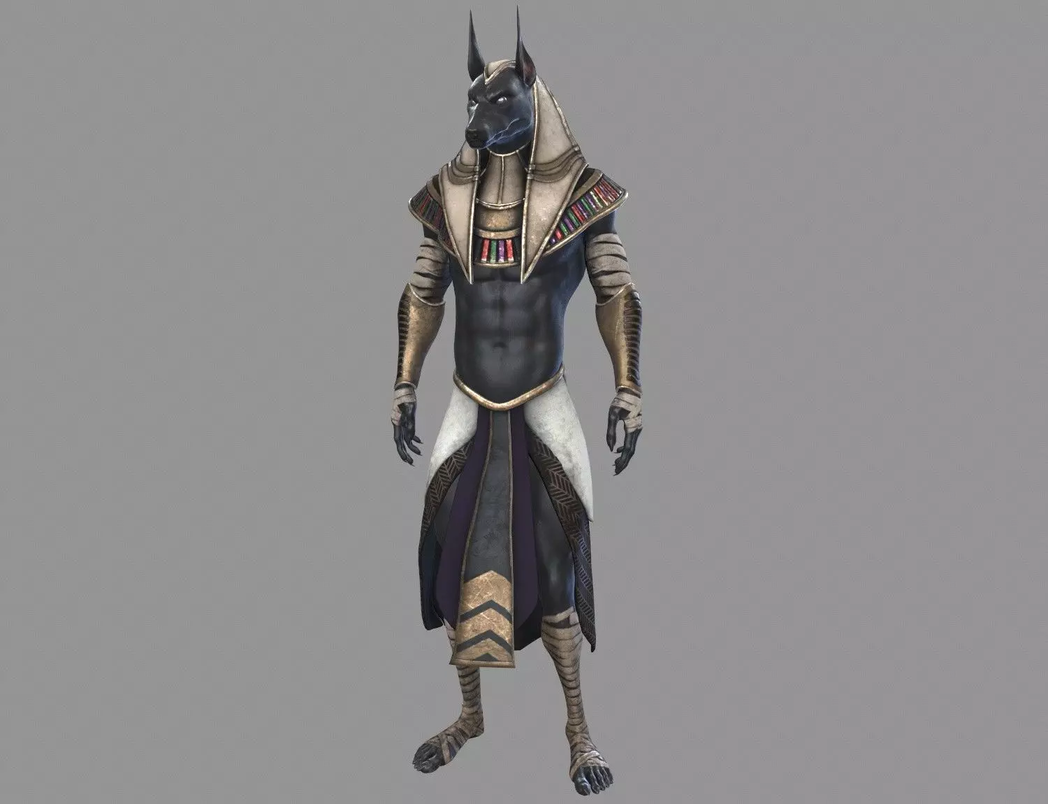 Egyptian God Anubis Low-poly 3D model_0