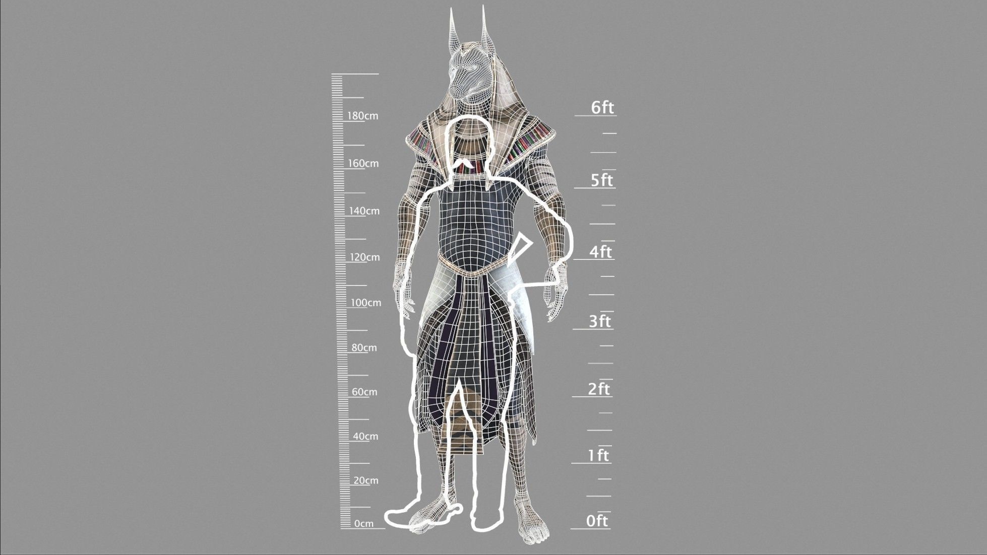 Egyptian God Anubis Low-poly 3D model_24