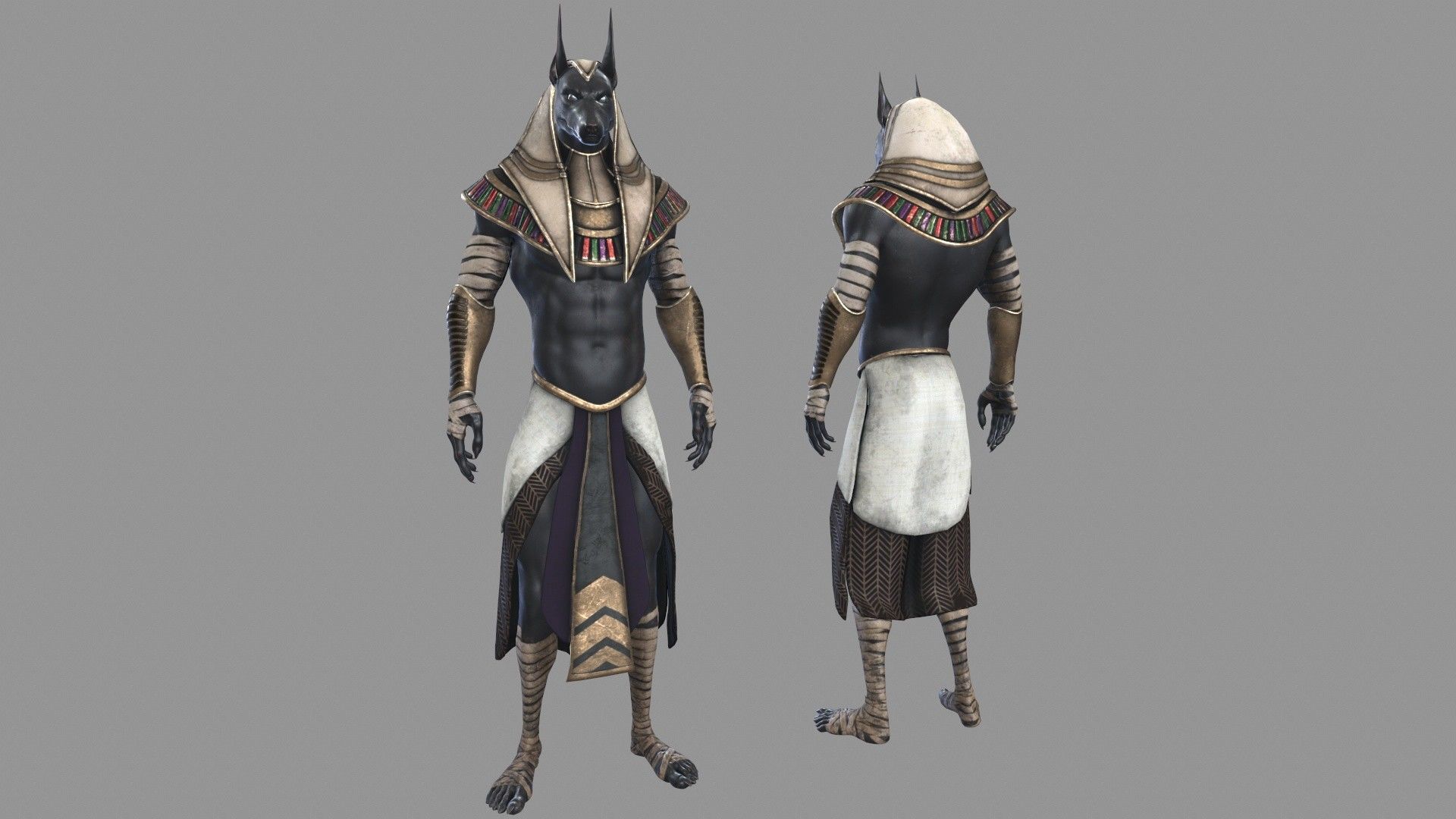 Egyptian God Anubis Low-poly 3D model_2
